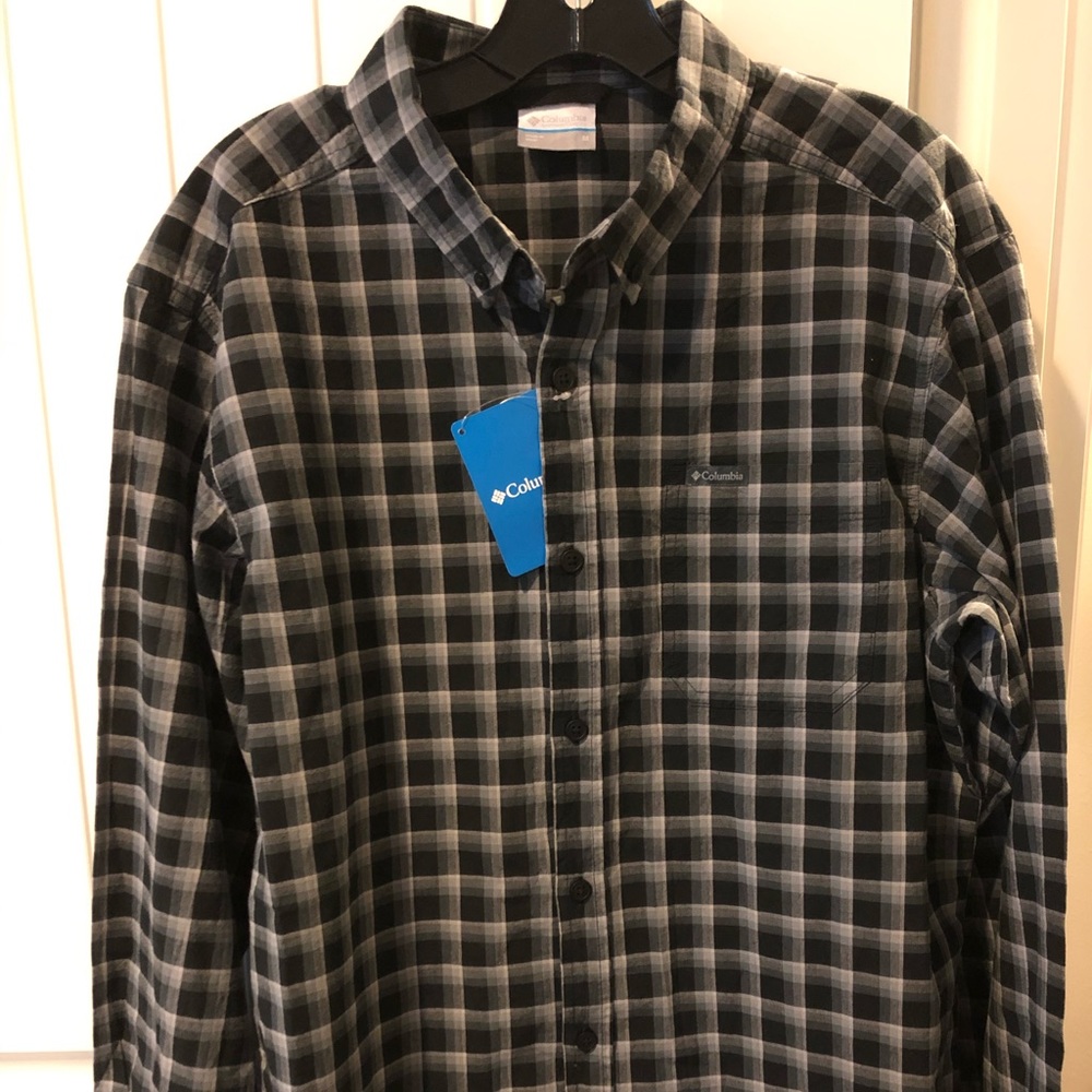 Men’s Columbia long sleeve shirt NWT M black/gray